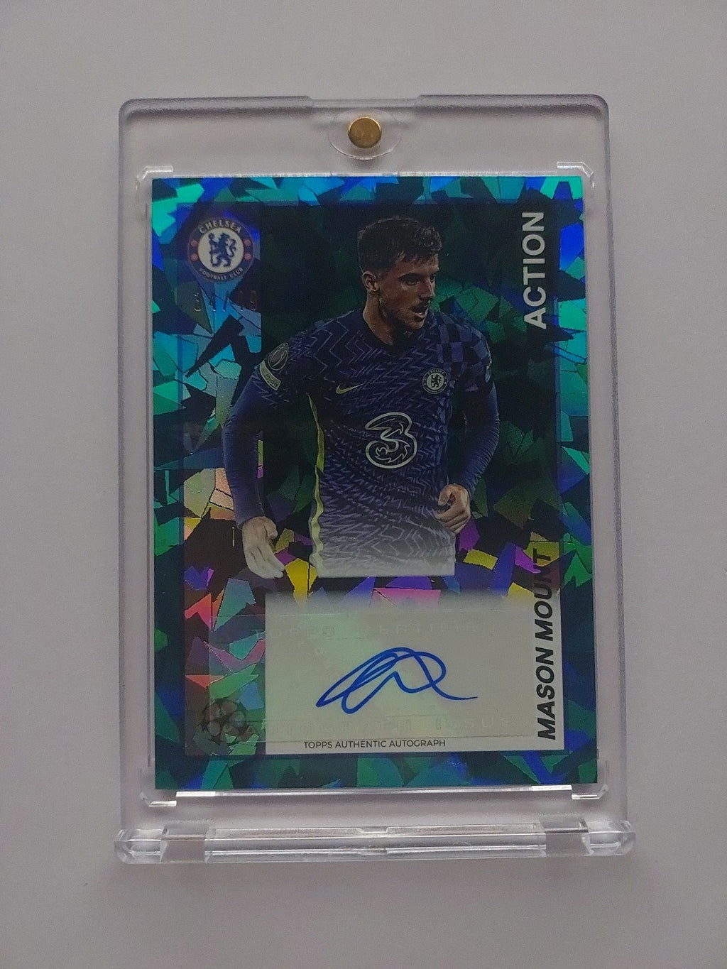 Topps UCC Merlin 2021-22 Mason Mount Chelsea Nummeriert 34/49 Auto Parallel – Bild 1