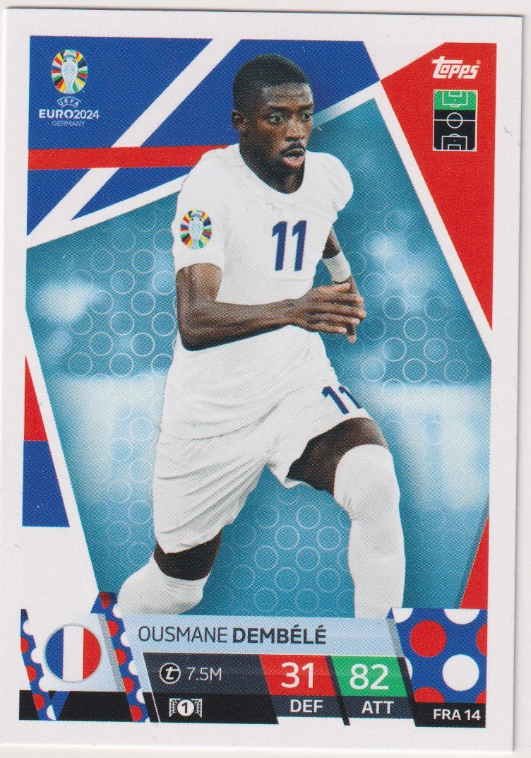 Topps Match Attax 2023-24 Ousmane Dembélé UEFA Euro 2024 Germany Parallel Rare – Bild 1