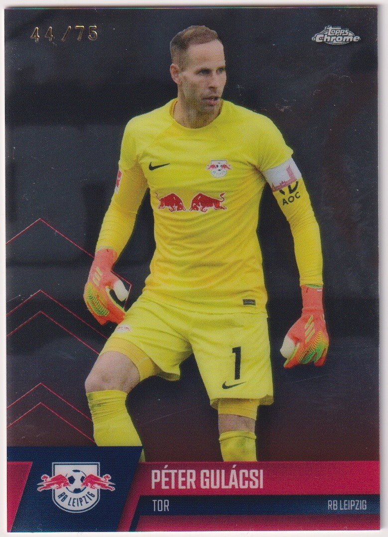Topps Chrome 2022-23 Peter Gulacsi RB Leipzig RB-PG Parallel 44/75 Refractor – Bild 1