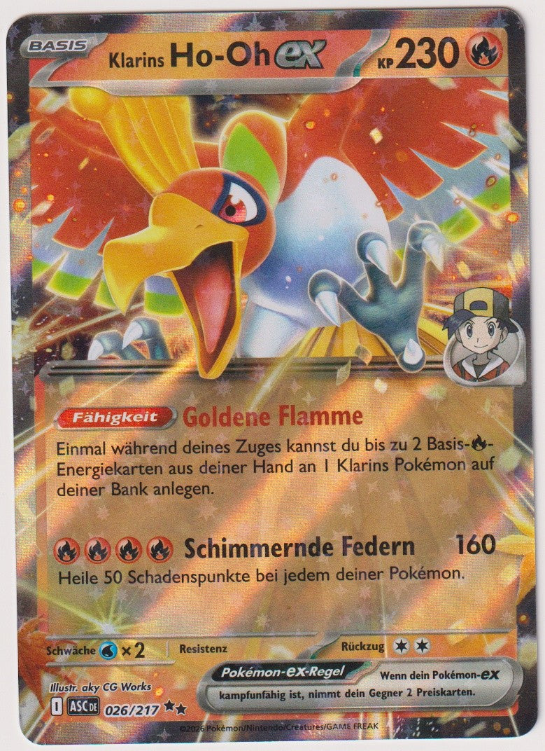 Pokemon TCG Klarins Ho-Oh EX #26/217 Double Rare (RR) Holo Deutsch 2026 – Bild 1