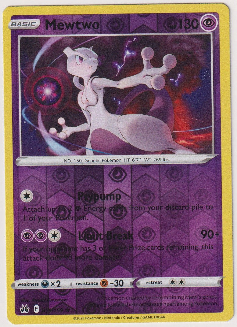 Pokemon TCG Mewttwo #59/159 Rare (R) Reverse Holo Englisch 2023 – Bild 1