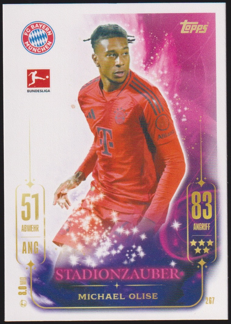 Topps Match Attax 2024-25 Michael Olise FC Bayern München Bundesliga Parallel – Bild 1