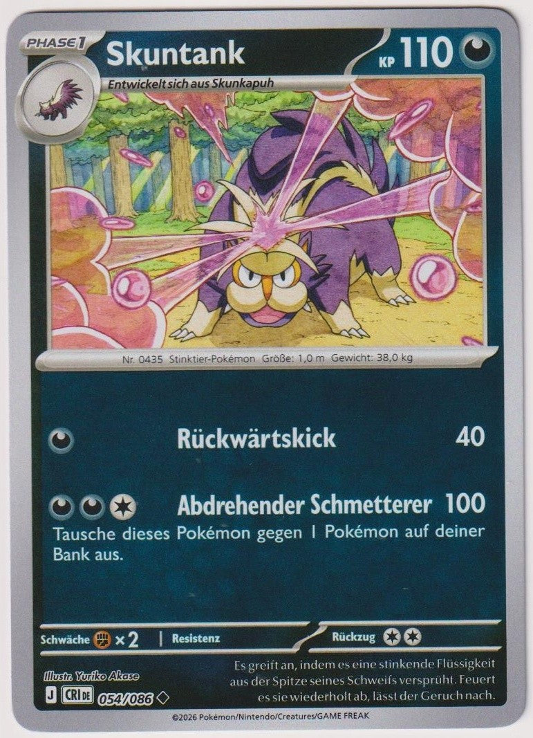 Pokemon TCG Skuntank #54/086 Uncommon (U) Reverse Holo Deutsch 2026 – Bild 1