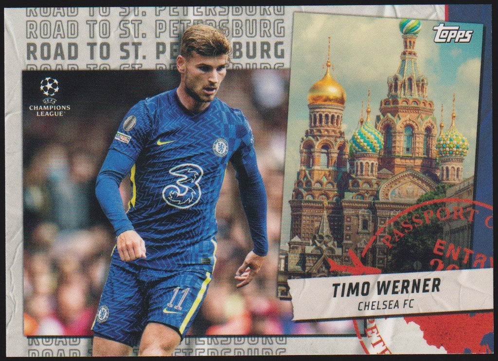 Topps Road to St. 2020-21 Timo Werner Chelsea FC UEFA Champions League Parallel – Bild 1