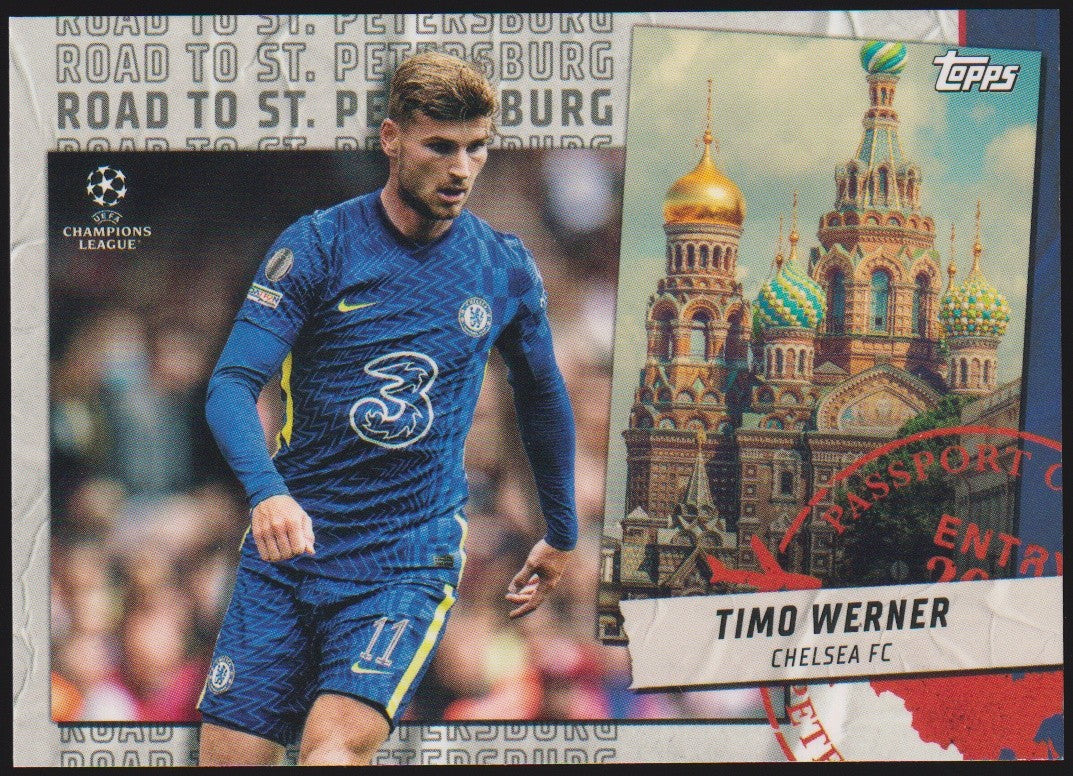 Topps Road to St. 2020-21 Timo Werner Chelsea FC UEFA Champions League Parallel – Bild 1