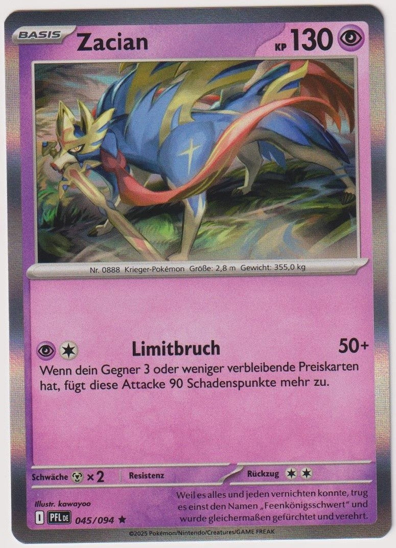 Pokemon TCG Zacian #45/094 Rare (R) Holo Deutsch 2025 – Bild 1