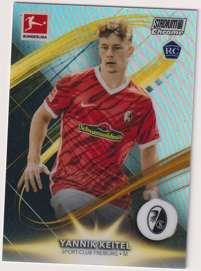 Topps Chrome 2021-22 Yannik Keitel Rookie Sport-Club Freiburg Parallel Refractor – Bild 1