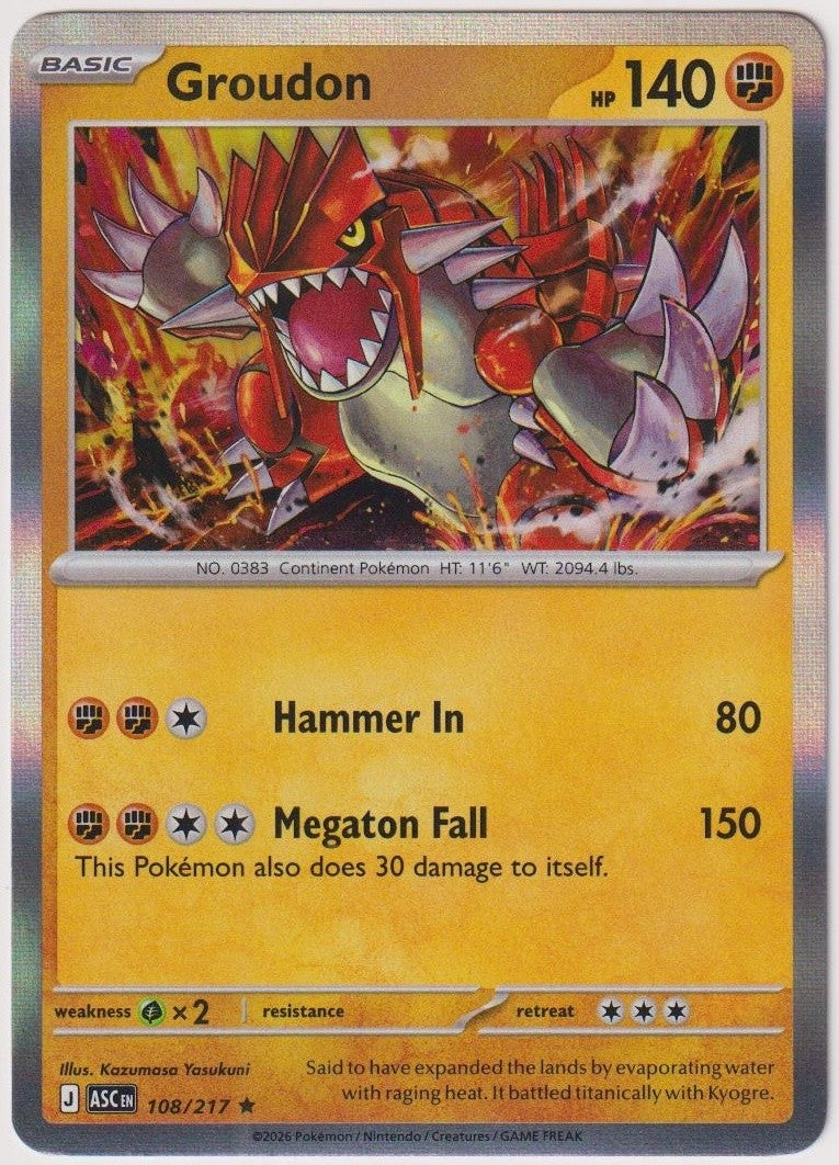 Pokemon TCG Groudon #108/217 Rare (R) Holo Englisch 2026 – Bild 1
