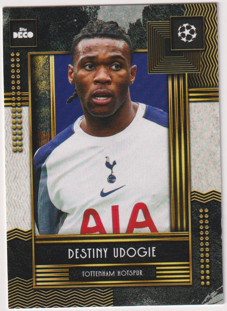 Topps Current 2024-25 Destiny Udogie Tottenham Hotspur Champions League Parallel – Bild 1