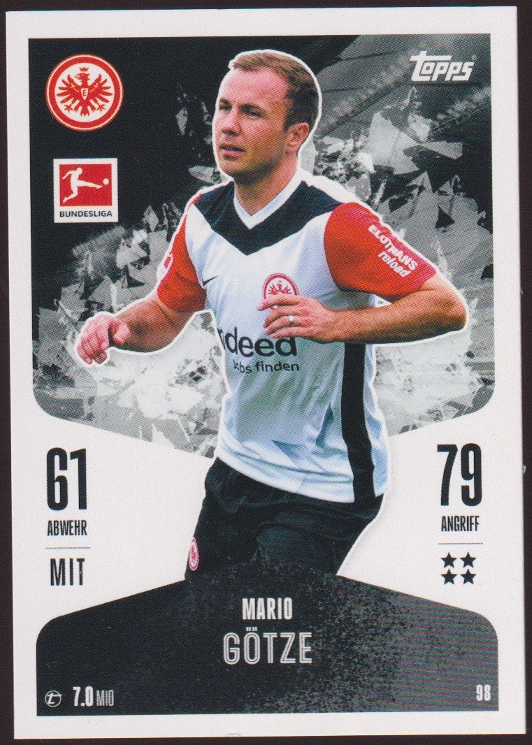Topps 2023-24 Mario Götze Eintracht Frankfurt Saison 2024/25 Mittelfeld Parallel – Bild 1