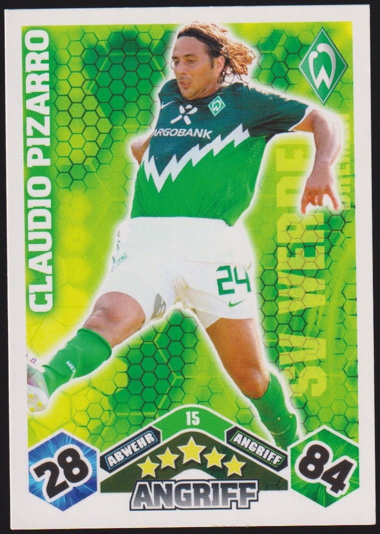 Topps Match Attax Claudio Pizarro Werder Bremen Bundesliga Parallel Rare Nr. 15 – Bild 1