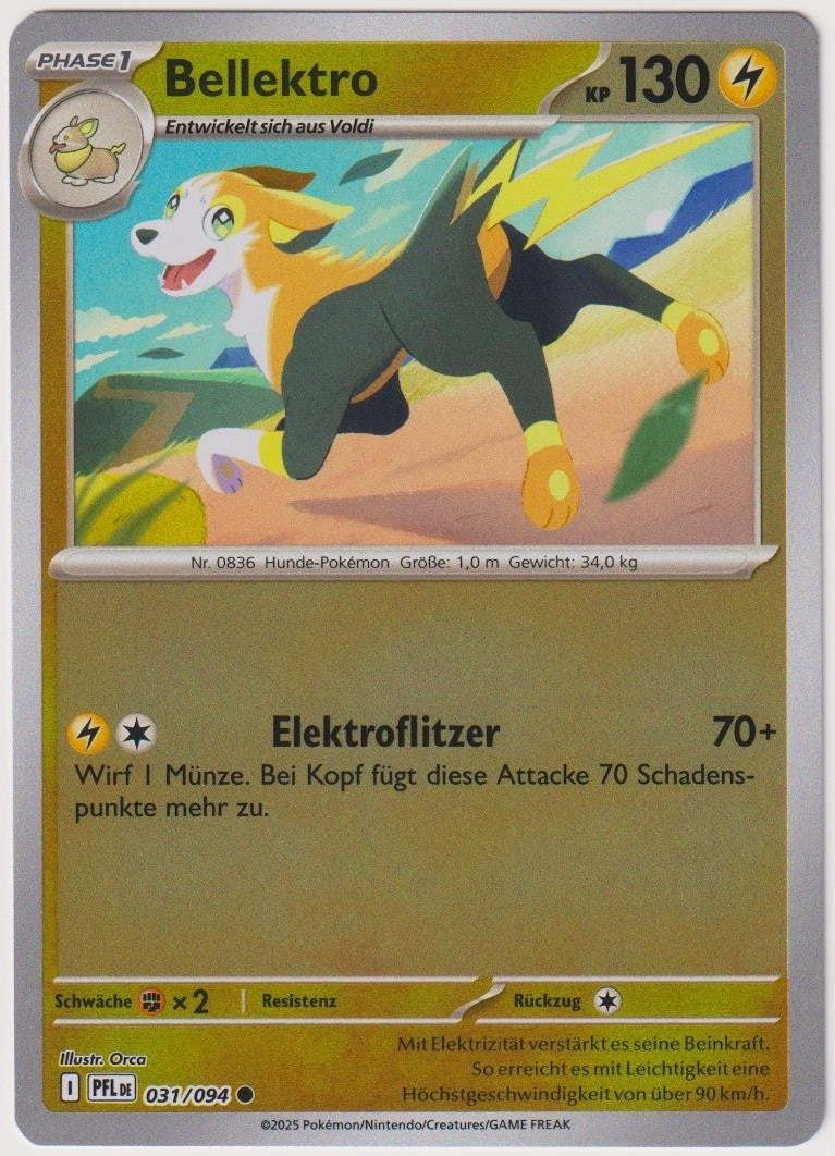 Pokemon TCG Boltund #31/094 Common (C) Reverse Holo Deutsch 2025 – Bild 1
