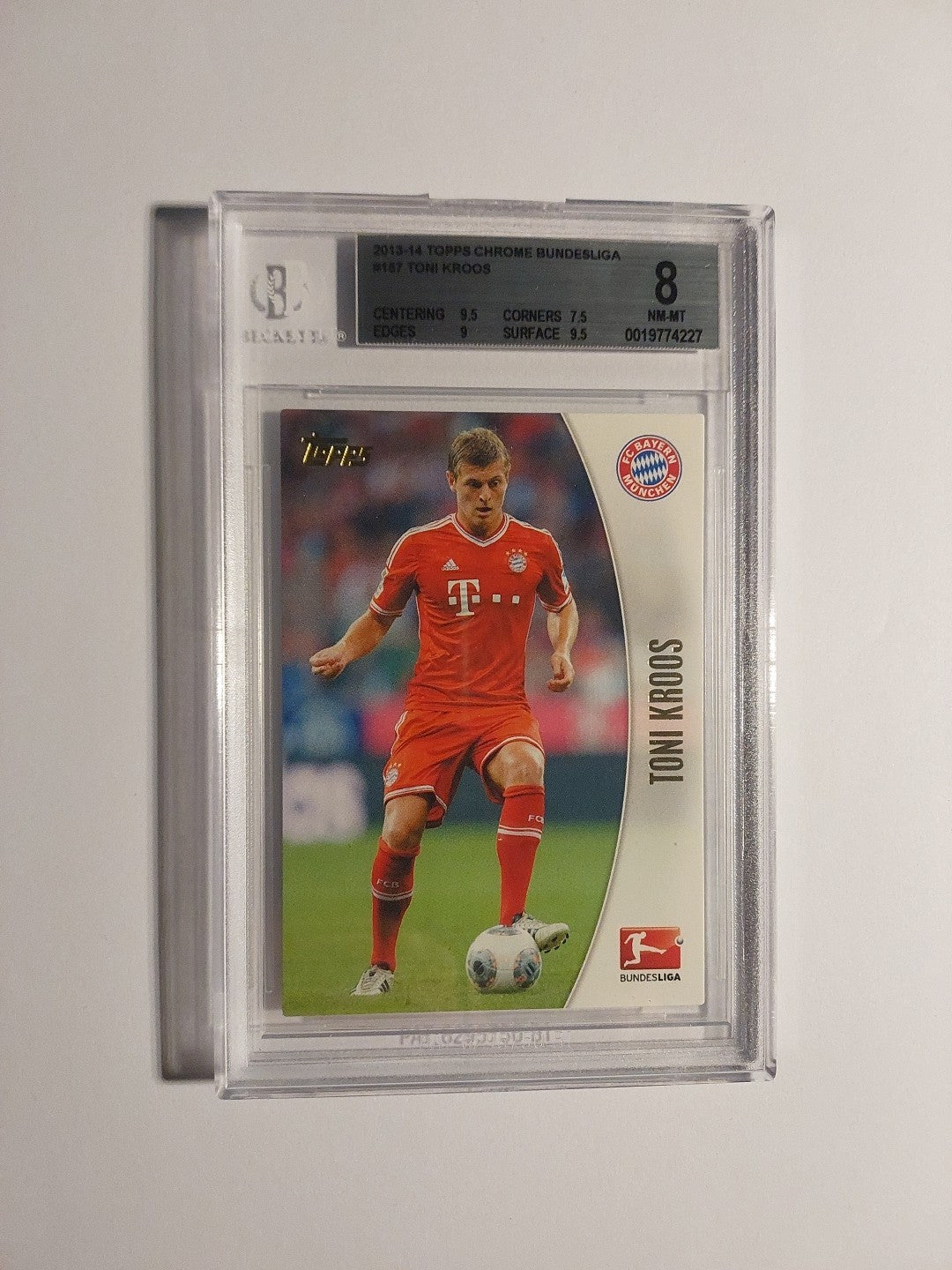 Topps Chrome Bundesliga 2013-14 Toni Kroos Bayern München Parallel BGS 8 PSA – Bild 1