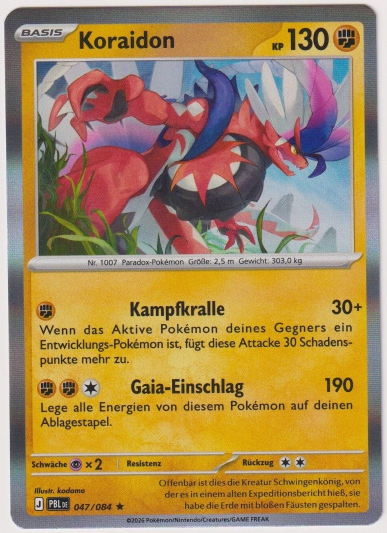 Pokemon TCG Koraidon #47/084 Rare (R) Holo Deutsch 2026 – Bild 1
