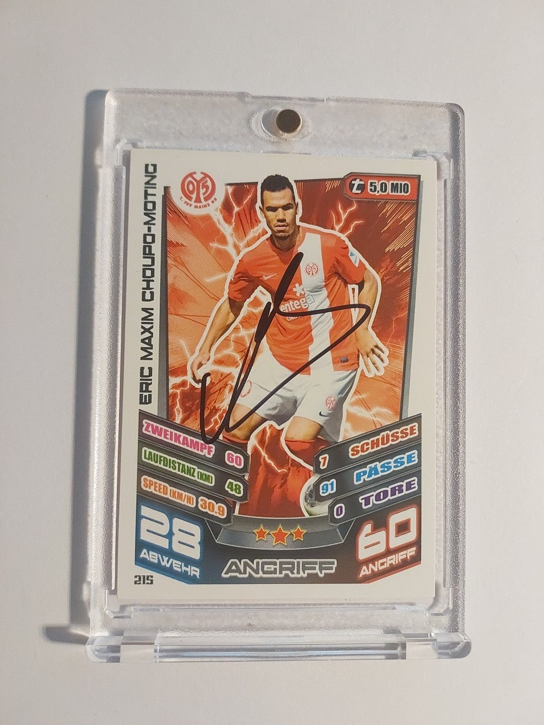 Topps 2014-15 Eric Maxim Choupo-Moting Mainz On Card Auto Parallel Ultra Rare – Bild 1