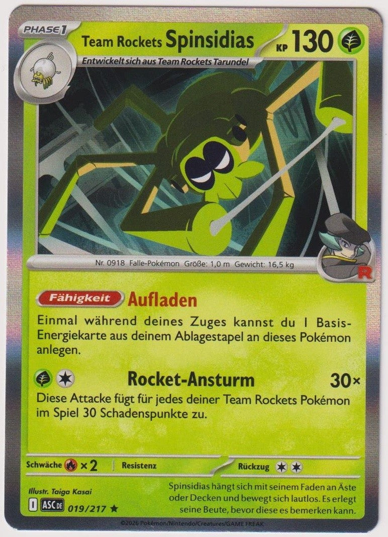 Pokemon TCG Team Rockets Spidops #19/217 Rare (R) Holo Deutsch 2026 – Bild 1