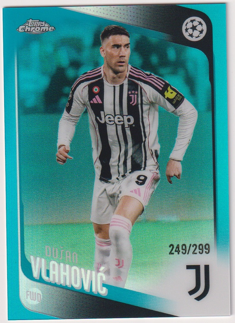 Topps Chrome 2025-26 Dusan Vlahovic Juventus Parallel 249/299 Refractor – Bild 1
