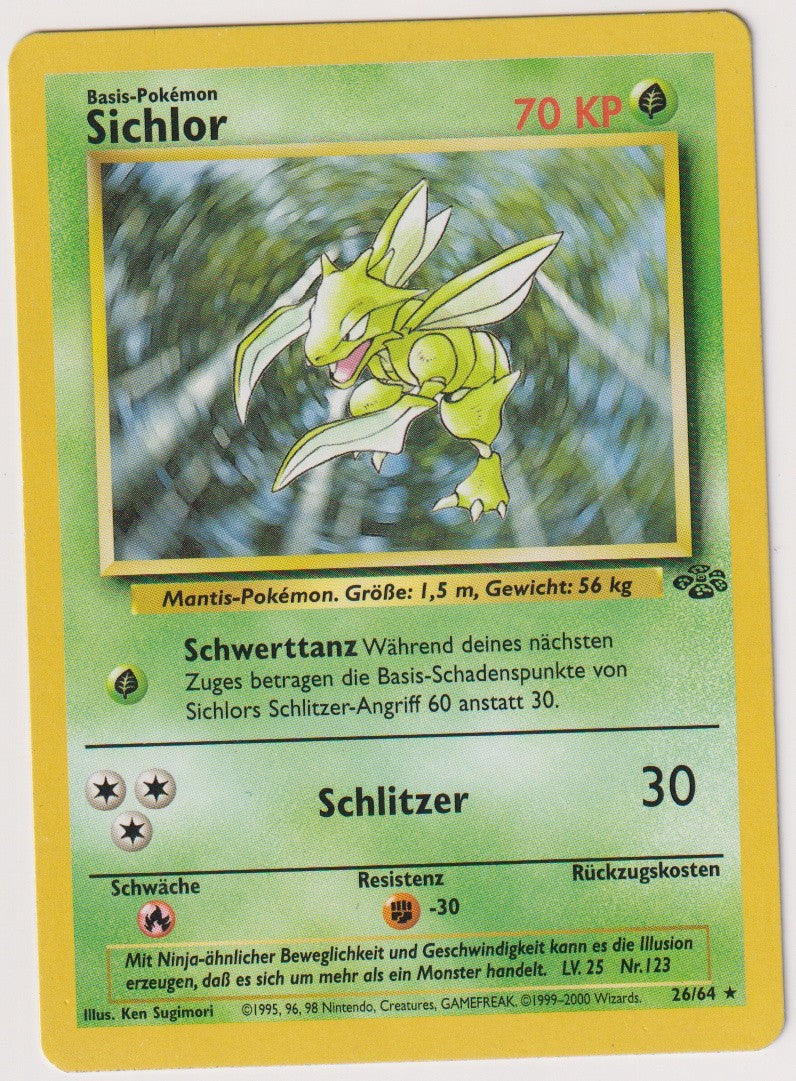 Pokemon TCG Scyther #26/064 Rare (R) Non-Holo Deutsch 1999 – Bild 1