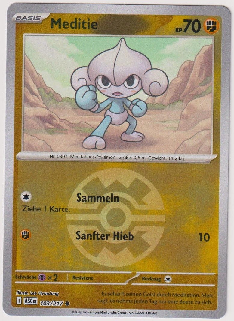 Pokemon TCG Meditite #103/217 Common (C) Reverse Holo Deutsch 2026 – Bild 1
