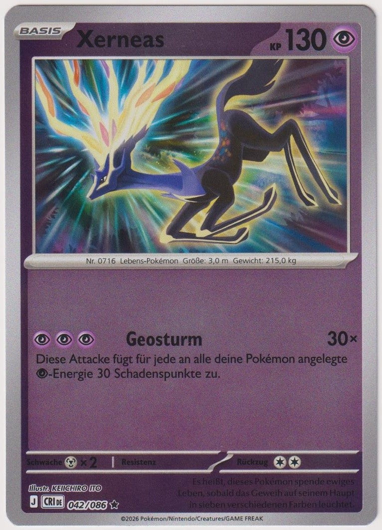 Pokemon TCG Xerneas #42/086 Rare (R) Reverse Holo Deutsch 2026 – Bild 1