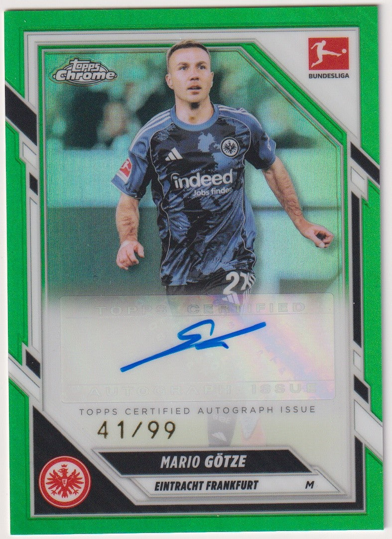 Topps 2025-26 Mario Götze Auto Eintracht Frankfurt Parallel 41/99 Refractor – Bild 1