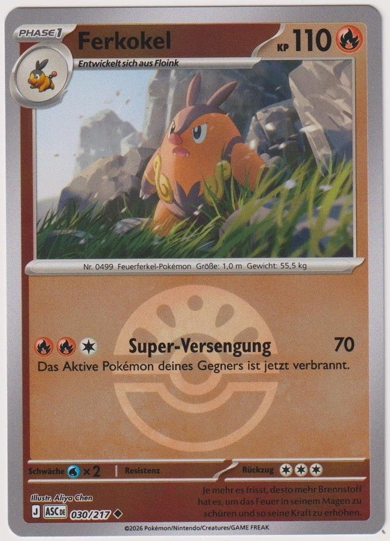 Pokemon TCG Pignite #30/217 Uncommon (U) Reverse Holo Deutsch 2026 – Bild 1