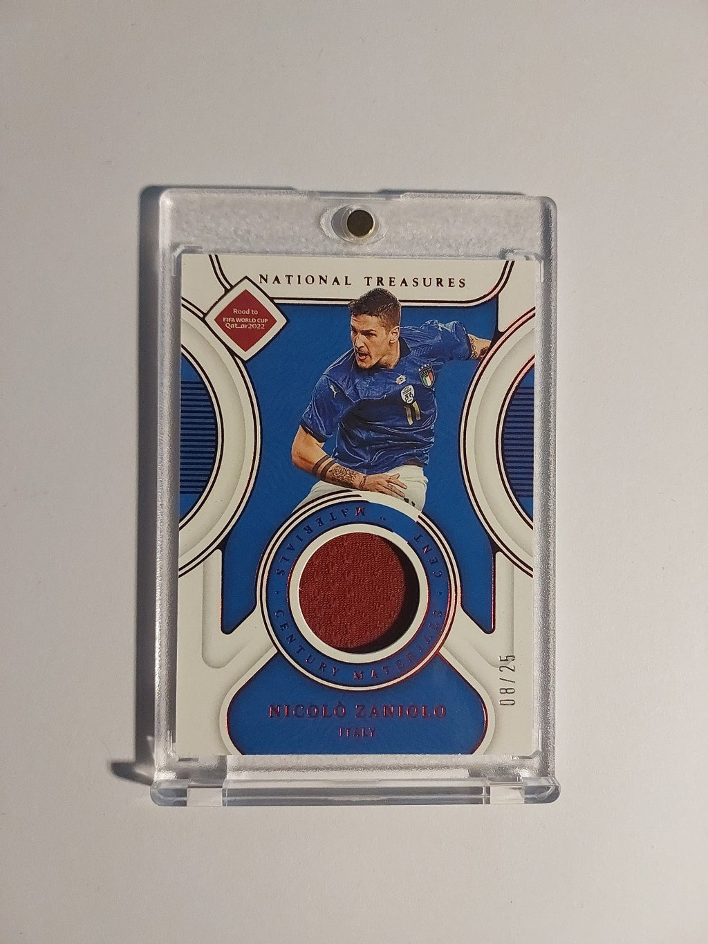 Panini NT 2022 Nicolo Zaniolo Italien Roma Patch Relic Parallel 8/25 Ultra Rare – Bild 1