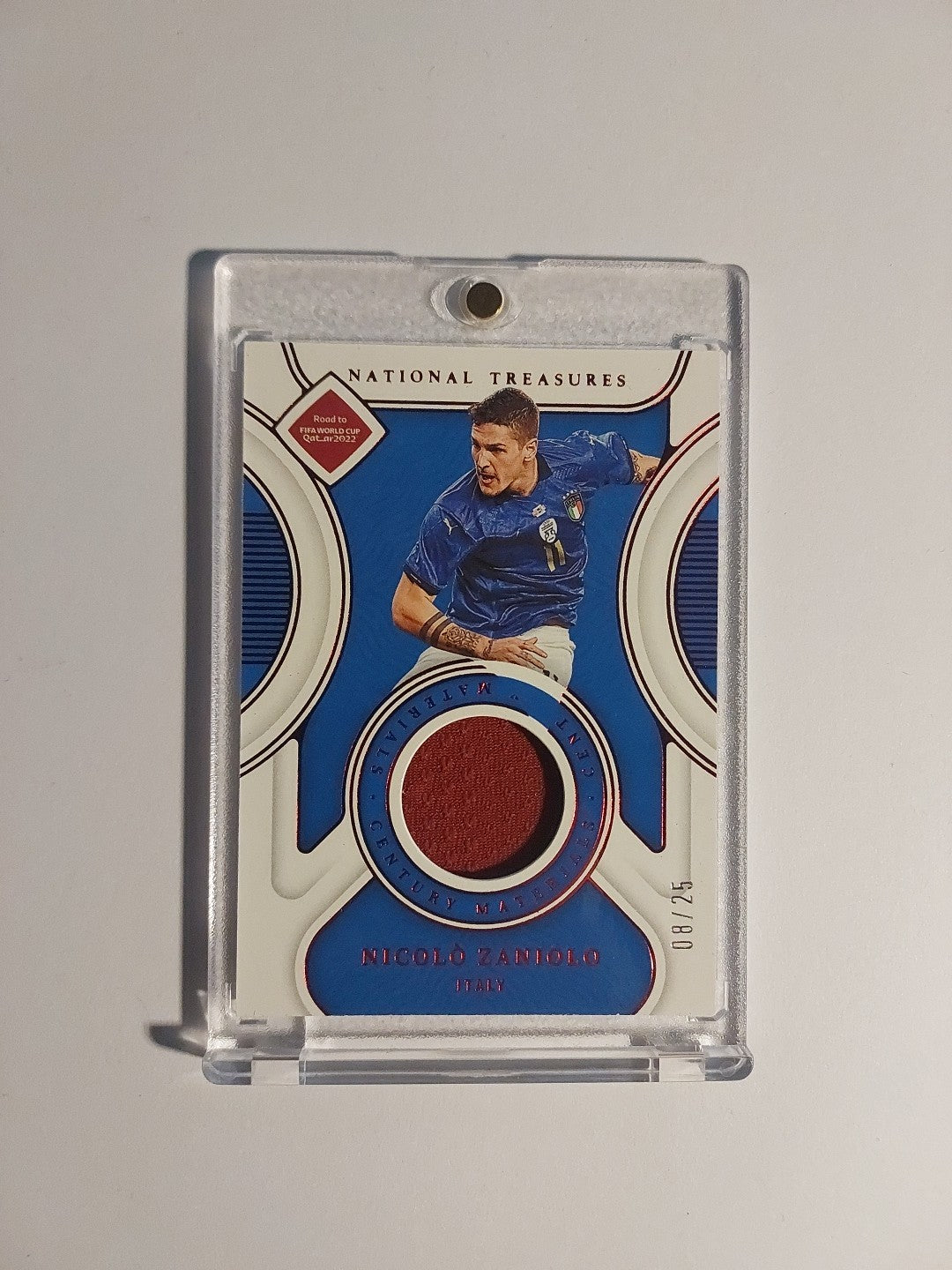 Panini NT 2022 Nicolo Zaniolo Italien Roma Patch Relic Parallel 8/25 Ultra Rare – Bild 1
