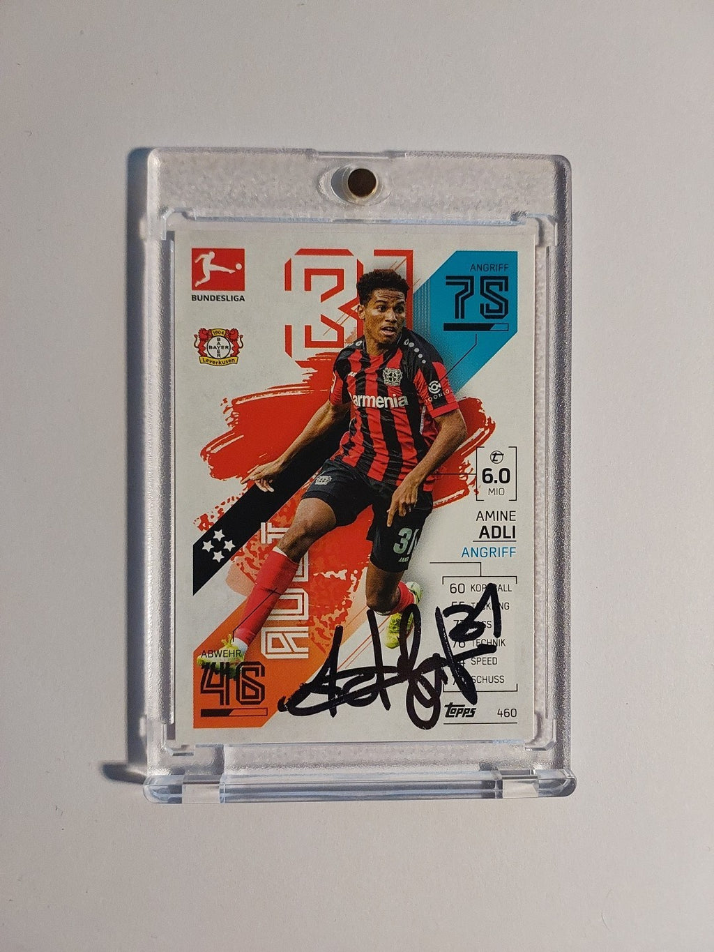 Topps Bundesliga 2021-22 Amine Adli On Card Auto Bayer Leverkusen Parallel Rare – Bild 1