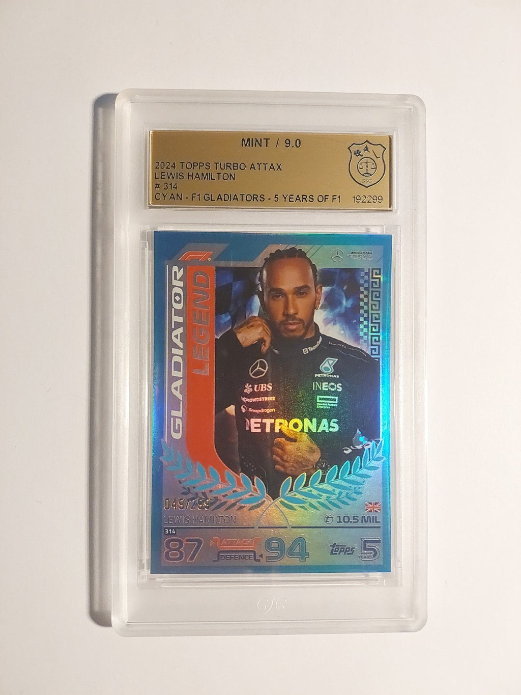Topps Turbo 2024 Lewis Hamilton F 1 AMG Petronas GSG 9 = PSA Parallel 39/299 – Bild 1