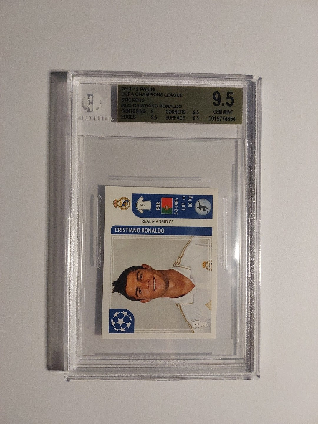 Panini Champions League 2011-12 Cristiano Ronaldo Real Madrid BGS 9.5 PSA POP 1 – Bild 1