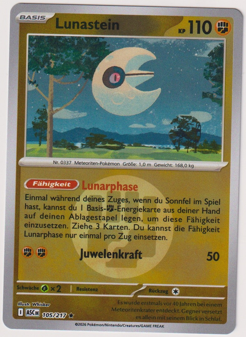 Pokemon TCG Lunatone #105/217 Rare (R) Reverse Holo Deutsch 2026 – Bild 1