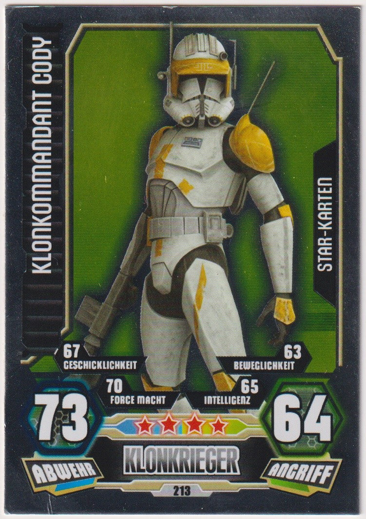 Topps Star Wars 2012 Klonkommandant Cody REPUBLIK TCG Rare #213 – Bild 1