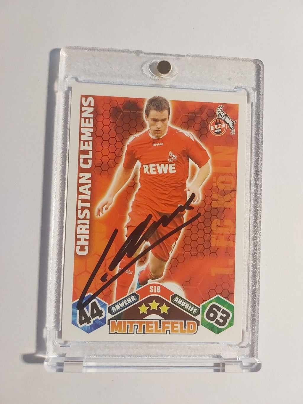 Topps 2014-15 Christian Clemens Köln On Card Auto Parallel Ultra Rare Original – Bild 1