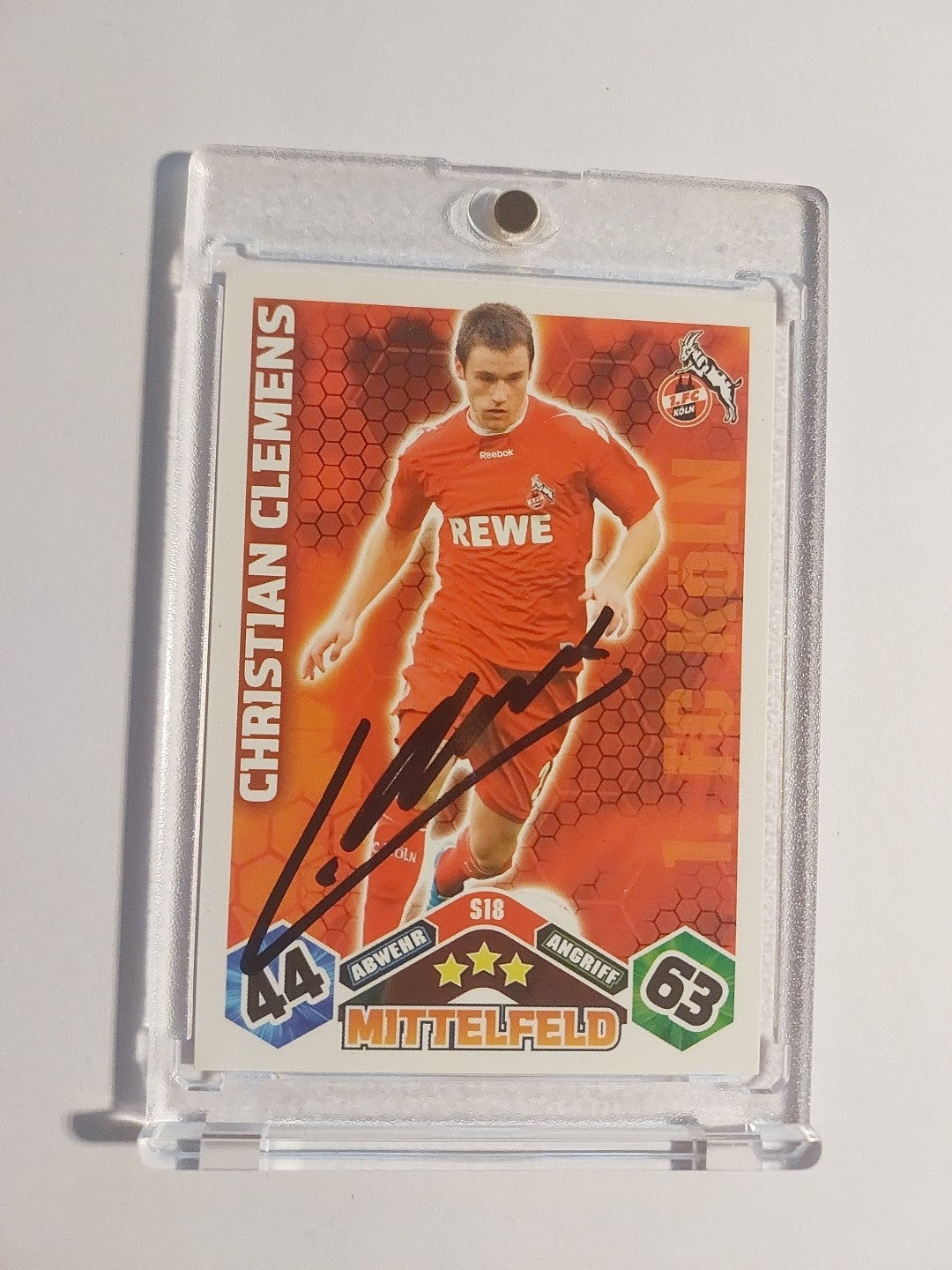 Topps 2014-15 Christian Clemens Köln On Card Auto Parallel Ultra Rare Original – Bild 1
