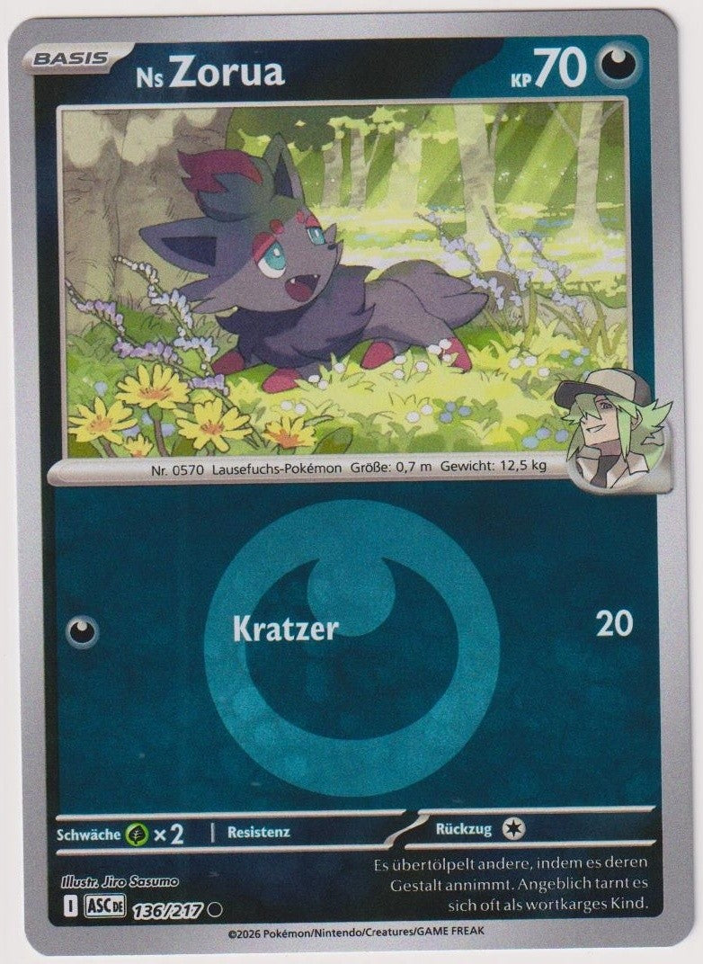 Pokemon TCG Zorua #136/217 Common (C) Reverse Holo Deutsch 2026 – Bild 1