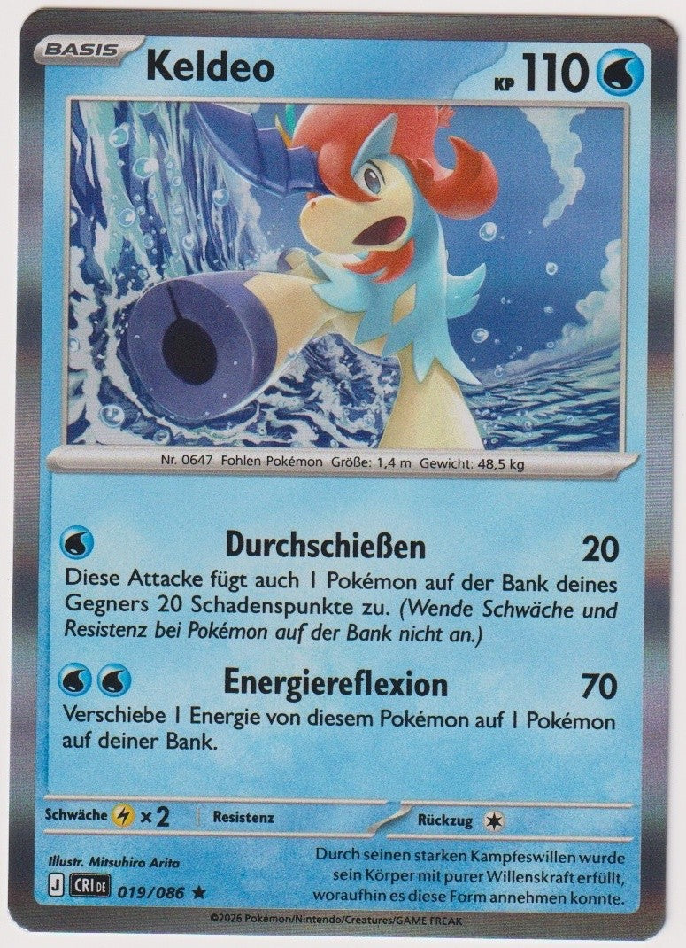 Pokemon TCG Keldeo #19/086 Rare (R) Holo Deutsch 2026 – Bild 1
