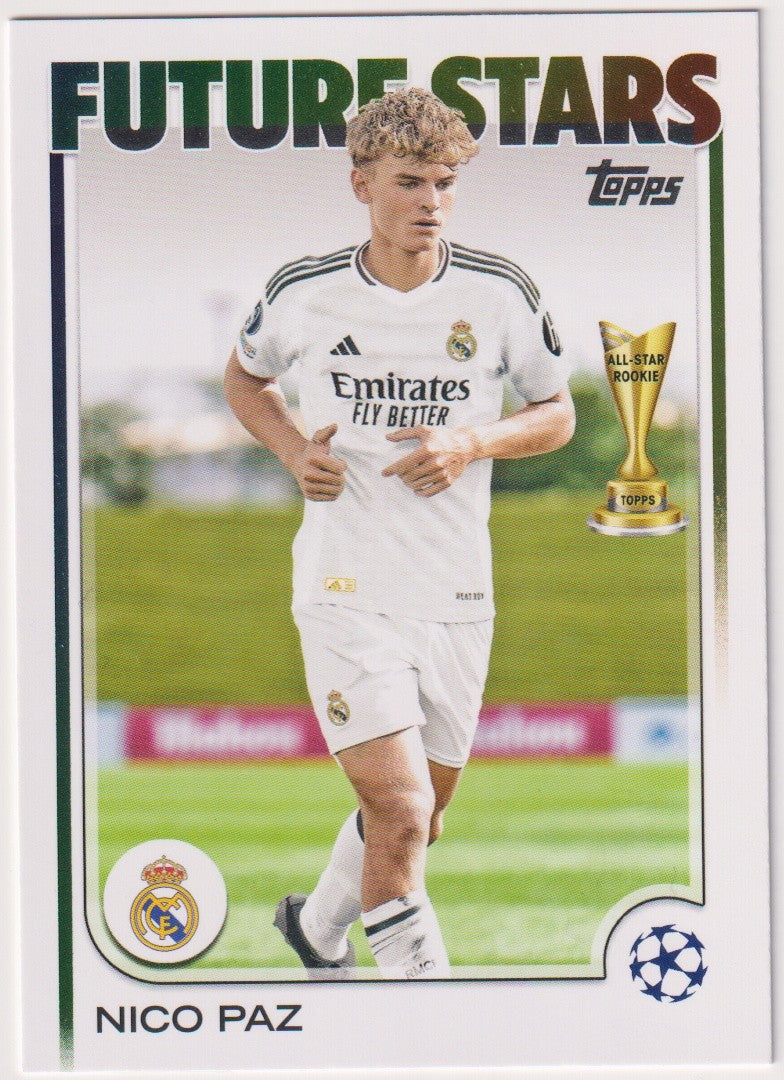 Topps Future Stars 2025-26 Nico Paz Rookie Real Madrid C.F. UEFA Champions – Bild 1