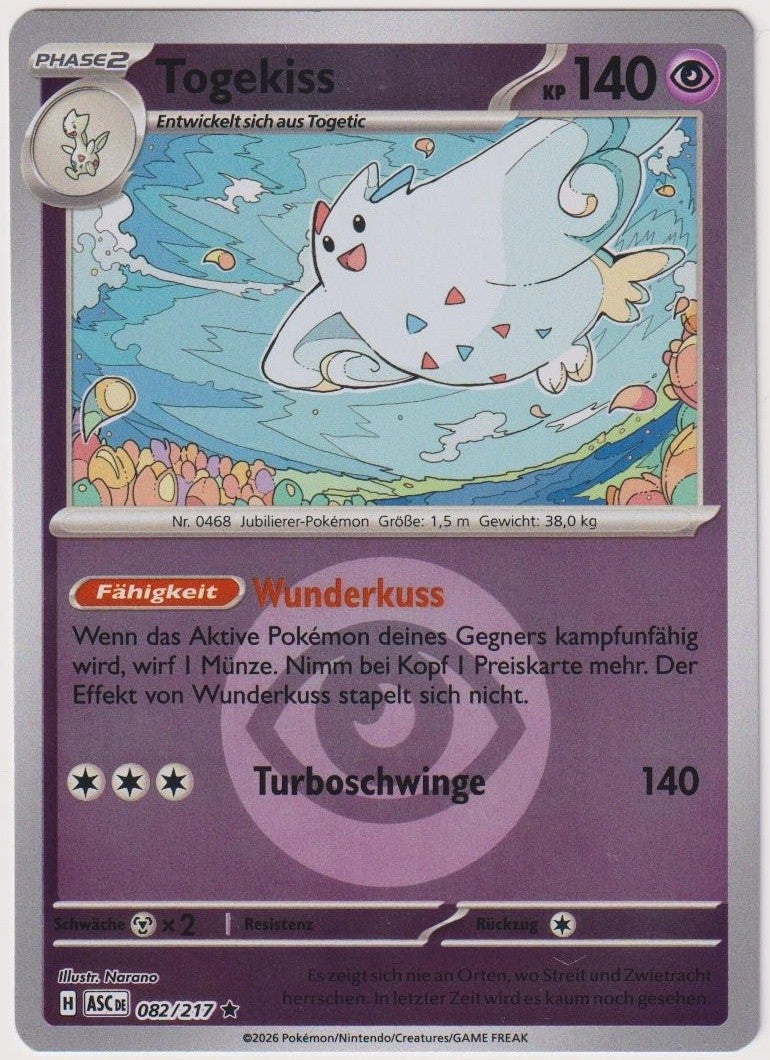 Pokemon TCG Togekiss #82/217 Rare (R) Reverse Holo Deutsch 2026 – Bild 1