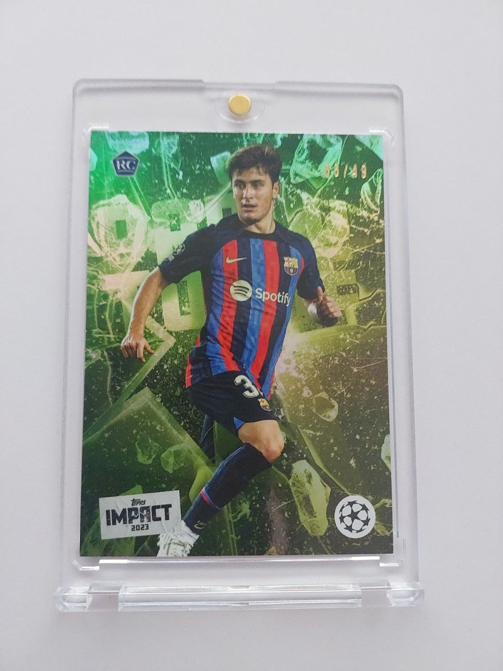 Topps Impact 2023/24 Pablo Torre Barcelona Nummeriert 3/49 Parallel Refractor – Bild 1