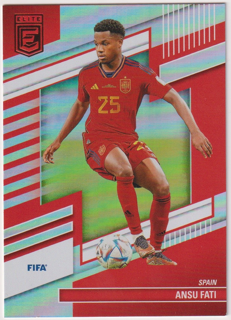 Panini Elite 2022-23 Ansu Fati Spanien DonRuss Elite FIFA Soccer Parallel Rare – Bild 1