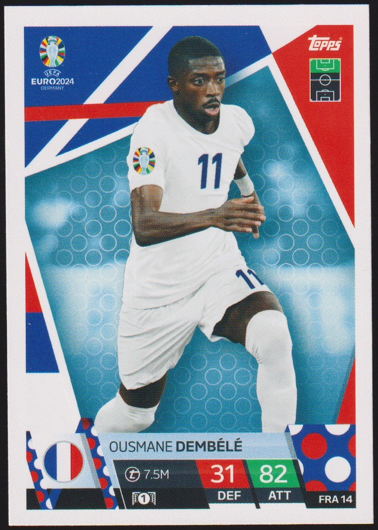 Topps Match Attax 2023-24 Ousmane Dembélé UEFA Euro 2024 Germany Parallel Rare – Bild 1