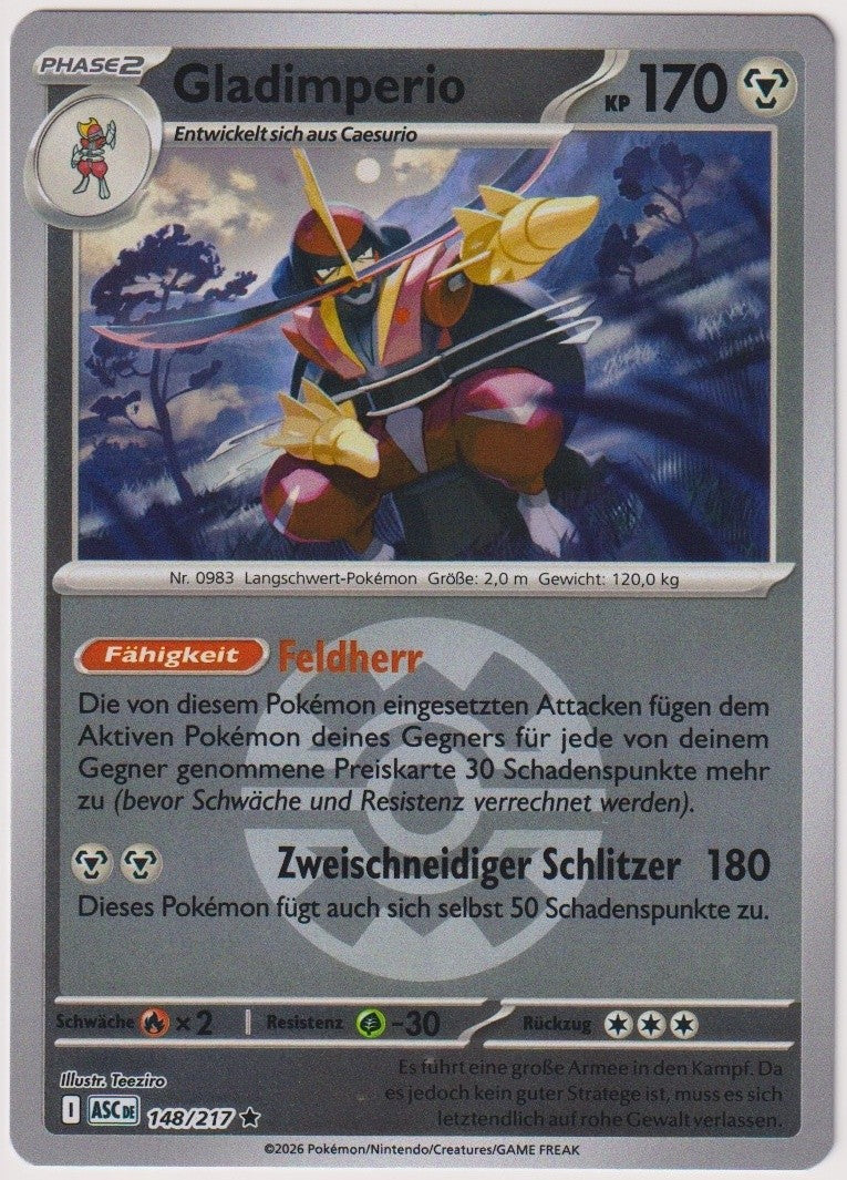 Pokemon TCG Kingambit #148/217 Rare (R) Reverse Holo Deutsch 2026 – Bild 1