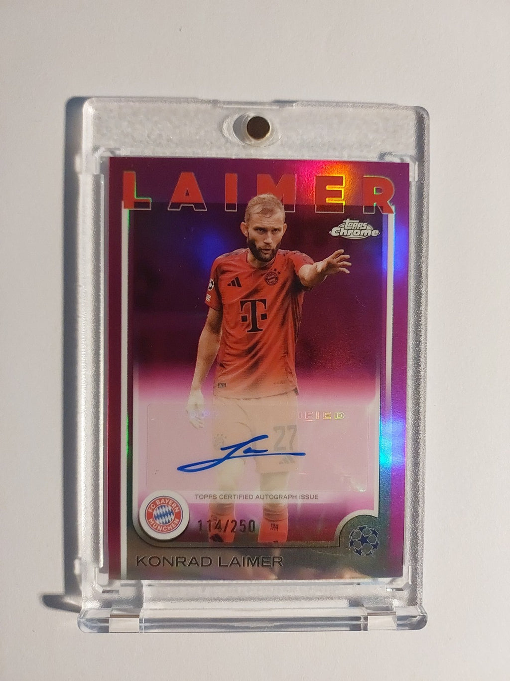 Topps Chrome Flagship 2024-25 Konrad Laimer Auto Bayern München Parallel 114/250 – Bild 1