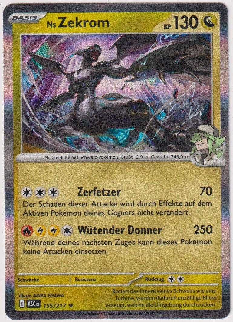 Pokemon TCG Ns Zekrom #155/217 Rare (R) Holo Deutsch 2026 – Bild 1