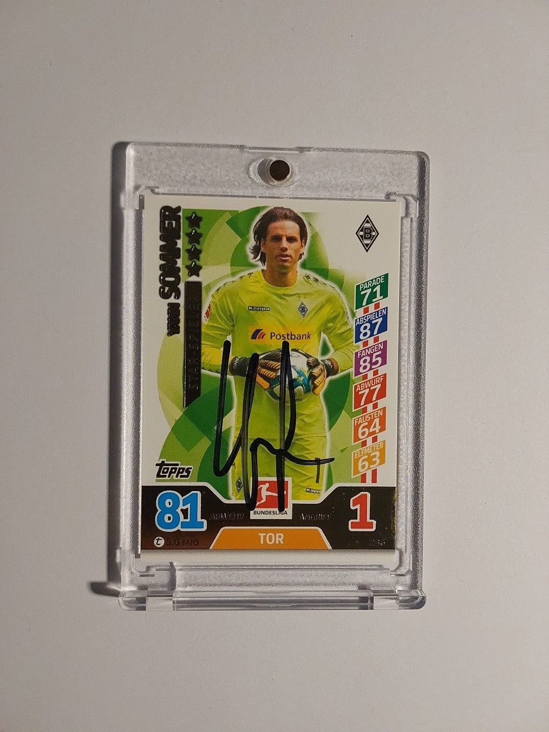 Topps Bundesliga 2017-18 Yann Sommer On Card Auto Borussia Mönchengladbach Rare – Bild 1