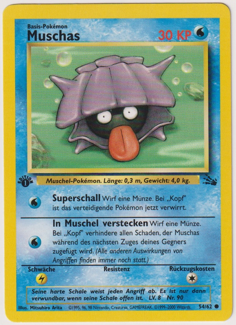 Pokemon TCG Shellder #54/062 Common (C) Non-Holo Deutsch 2000 1st Edition – Bild 1