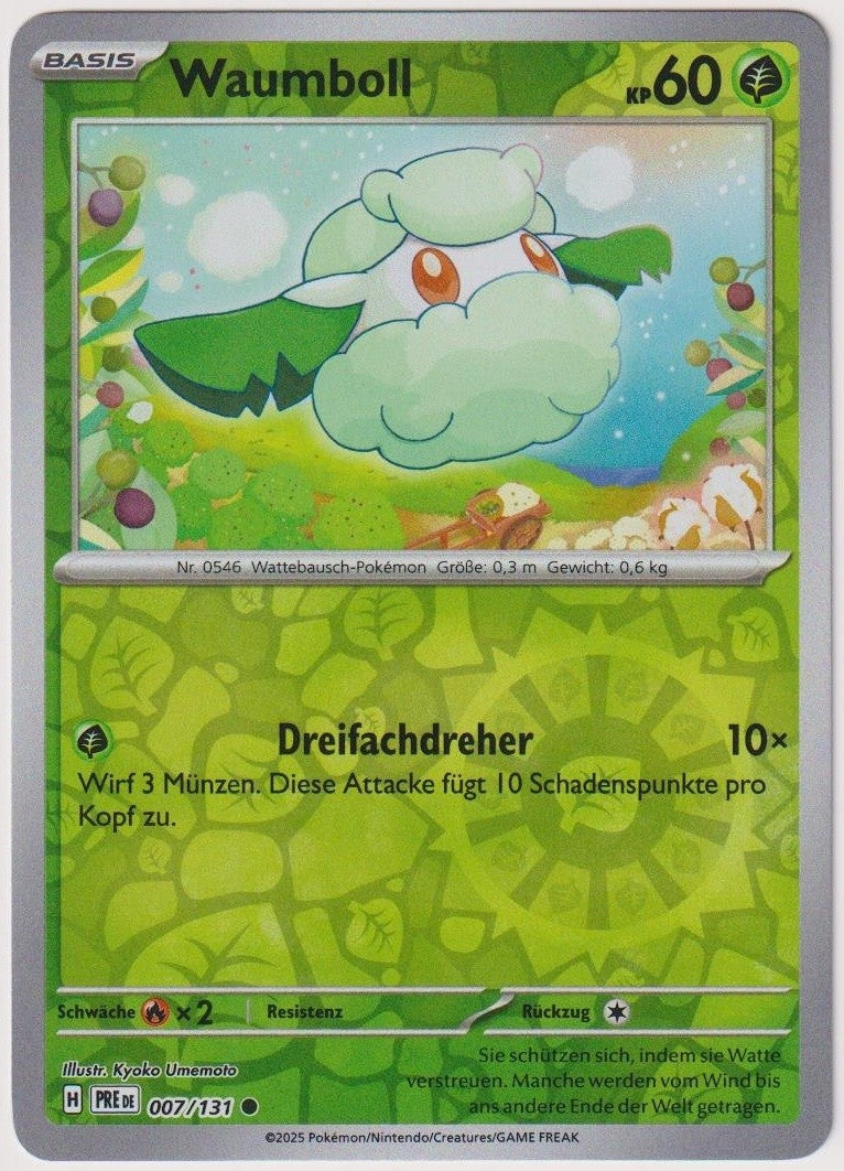 Pokemon TCG Cottonee #7/131 Common (C) Reverse Holo Deutsch 2025 – Bild 1
