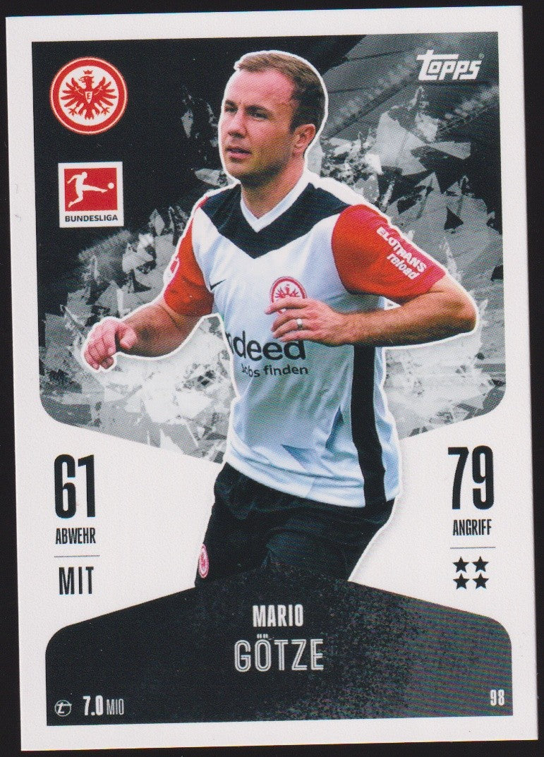 Topps 2023-24 Mario Götze Eintracht Frankfurt Saison 2024/25 Mittelfeld Parallel – Bild 1