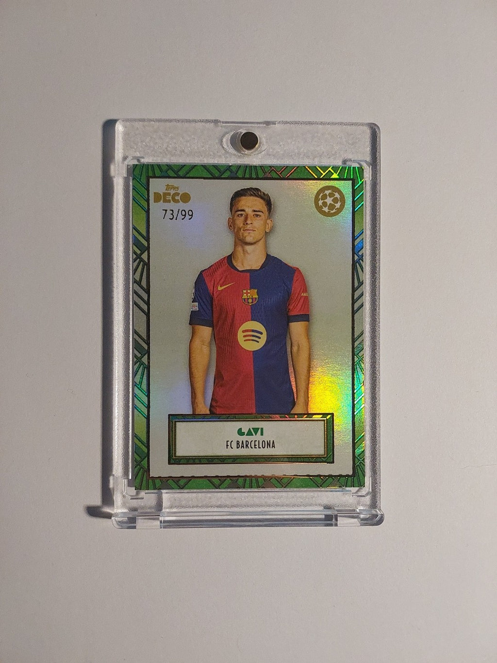 Topps UCC Deco 2023-24 Gavi Barcelona Spanien Parallel 73/99 Refractor Rare Hit – Bild 1